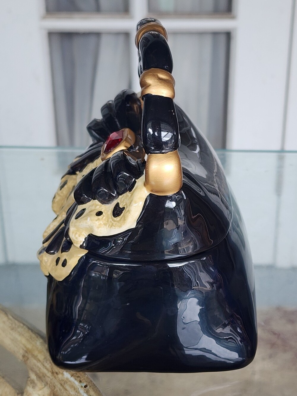 David's Cookies "Animal Print" With Ruby Jar, Ceramic Purse Cookie/Trinket Box - Picture 4 of 14
